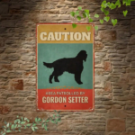 CIFbuy Vintage Gordon Setter Warning Sign, 2D Flat Metal Iron Plaque, Funny Caution Decor, Rustic Garden Gate Bar Wall Art TikTok, TikTok, t Self-pickup Logiopics