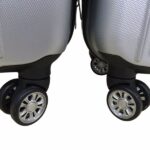 ABS Trolley Case 20in 24in 28in 3PCS Suitcase Set Striped Textured Suitcase Silver Gray - Image 5
