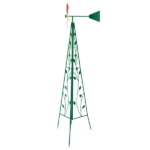 6.2ft Green 5-Blade Iron Windmill with Tripod Stand - Image 4