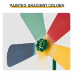6.2ft Green 5-Blade Iron Windmill with Tripod Stand - Image 7