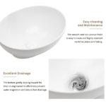 16" x 13" x 5.5" White Oval Ceramic Countertop Bathroom Vanity Vessel Sink - Image 6