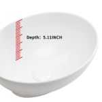 16" x 13" x 5.5" White Oval Ceramic Countertop Bathroom Vanity Vessel Sink - Image 7