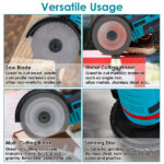 Cordless Mini Angle Grinder- 2x12V 1100mAh Batteries , 19000RPM Motor, Air Vents for Heat Dissipation - Includes Cutting Wheels/Saw Blade/Sanding Disc for Metal/Wood/Tile - Image 3