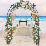 134*59*213cm Double Layer Iron Art Arc Top Iron Arch Black - Image 16