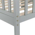 Wooden Baby Toddler Bed Children Bedroom Furniture with Safety Guardrails Gray - Image 8