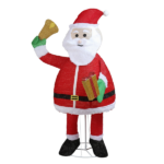6FT Lighted Santa Claus Holding Bell Christmas Yard Decorations, Pre-lit Pull Up Santa with 200 Warm White LEDs, for Xmas Outdoor Holiday Indoor Decor Lighted Holiday Displays - Image 10