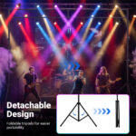 4.6–8.7 Ft Foldable Tripod Stage Light Stand 10-Height Adjustable Metal Truss for DJ Wedding Concert - Image 9