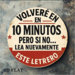 CIFbuy 1pc 8x8in Vintage "Be Back in 10 Minutes" Round Sign, "Be Back in 10 Minutes" Round Sign, "Please Read This Sign Again" in 10 Minutes" Round Sign, Minutes" Round Sign, "Please Read This Sign Again" TikTok, TikT Self-pickup Logiaiics - Image 2