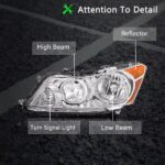 FOR 08-12 HONDA ACCORD SEDAN CHROME HOUSING AMBER CORNER HEADLIGHT HEAD LAMPS - Image 3