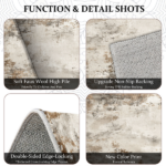 Three-piece kitchen rug set, non-slip and washable, abstract pattern kitchen hallway rug, soft and comfortable, suitable for sinks, floors, entrances, hallways and bathrooms. - Image 6