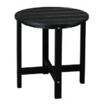 46*46*46cm Single Layer Round HDPE Side Table Black - Image 6