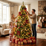 7 FT Pre-Lit Artificial Christmas Tree with 500 Dual Color LED Lights, 1181 Branch Tips Hinged PVC Xmas Tree with Remote Timer 9 Lighting Modes Foldable Metal Stand for Indoor Holiday Decor - Image 11