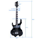 [Do Not Sell on Amazon] Flame Left Hand Electric Guitar HSH Pickup Shaped Electric Guitar Pack Strap Picks Shake Cable Wrench Tool Black - Image 12