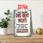 CIFbuy 1pc German Motivational Quote Metal Sign, Everyone Said" It Couldn't Be Done, Text 2D Flat Unframed Wall Decor 7.87x EveikTok, EveikTok, t Self-pickup Logiopics - Image 7