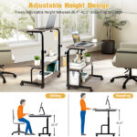 Grey Oak P2 15MM Particle Board with Melamine Coating Adjustable Computer Desk with 3 USB + 2 AC Outlets - Image 17