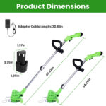 Cordless Grass Trimmer, 200W 1200mAh Battery, 3 Blade Types, Adjustable Length & Angle, Lightweight Weed Cutter for Yard/Garden with Wear rechargeable battery goggles and gloves - Image 3