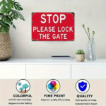 CIFbuy 1pc 2D Flat Metal Sign Please Lock The Door, 8x12 Inch Red Warning Sign, Wall Art Decor For Home Garden Farmhouse Bathroom Room TikTok, TikTok, Self-pickup Logiopics - Image 5