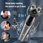 USB Rechargeable 3-In-1 Men's Professional Multi-function Cheek Beard Trimmer Men Nose Hair Cutting Barber Shaver Machine (US Logistics For USPS/DHL/Fedex/UPS. No designated logistics accepted TK/TMEU only For self-pickup - Image 5