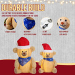 Set of 2 Lighted Plush Bear Christmas Decorations, Pre-lit Pull Up Holiday Decor with 60 Warm White LED Lights for Xmas Outdoor Indoor Decor Lighted Holiday Displays - Image 11