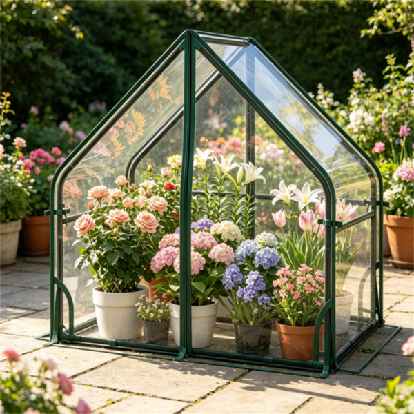 36" x 20" x 34" ortable Mini Greenhouse with PE Bottom Mat, Waterproof Clear PVC Plant Grow Tent with Metal Frame, Wind Resistant Outdoor Green House for Garden Balcony