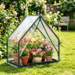 36" x 20" x 34" ortable Mini Greenhouse with PE Bottom Mat, Waterproof Clear PVC Plant Grow Tent with Metal Frame, Wind Resistant Outdoor Green House for Garden Balcony - Image 4