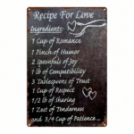 CIFbuy Vintage Recipe For Love Metal Wall Sign, 2D Flat Retro Iron Tin Wall Art 8x12 Inch, Funny Marriage Recipe Chart Decor Sign, Humo TikTok, TikTok, Humo Self-pickup Logiopics - Image 6
