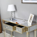 Three Drawers Mirror Table Dressing Table Console Table - Image 31