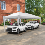 10'x20' Instant Pop Up Canopy Tent White, 6 Side Panels 2 Doors 4 Mesh Windows, 28/22mm Powder Coated Steel Frame, 10x20mm Crossbar, 210D Oxford Outdoor Folding Tent with Carry Bag, No Sandbags - Image 35