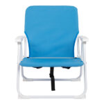 Same Code 56494128 Oxford Cloth Iron Outdoor Beach Chair Blue - Image 2