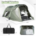 5-7 Person Inflatable Camping Tent with Screened Porch, Waterproof PU2000mm Family Cabin Tent for Outdoor Camping - Image 4