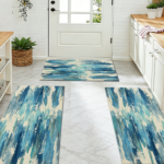 Three-piece kitchen rug set, non-slip and washable, abstract pattern kitchen hallway rug, soft and comfortable, suitable for sinks, floors, entrances, hallways and bathrooms. - Image 8