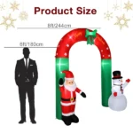 8ft with Santa Snowman 7 Lights Inflatable Festive Arch Decoration - Image 6