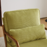 Low Arm Accent Chair - Olive Green Corduroy Upholstered Indoor Lounge Chair, Compact Single Seater with Sturdy Frame (330LBS Weight Capacity) - Image 24