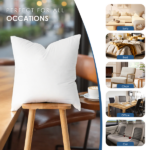 Experience enhanced comfort with this pair of oversized 22"x22" pillow inserts. Premium filling material offers the perfect balance of softness and support. The simple white design complements any decor style, ready to pair with your favorite covers. Perfect for adding luxurious comfort to living ro - Image 3