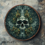 CIFbuy 1pc 8x8in Vintage Gothic Skull & Flowers Sign, "" Vintage Gothic Skull & Flowers Sign, Skull & Flowers Sign, 2D Flat Round Plaque TikTok, Temu Self-pickup Logiaqics - Image 6