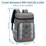 Cooler Backpack 36 Can Leakproof Insulated Cooler Backpack with 25L/6.6Gal for Picnic Camping Beach Hiking Fishing Travel - Image 7