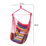 Distinctive Cotton Canvas Hanging Rope Chair with Pillows Rainbow - Image 5