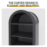 8-Tier Arched Dome Display Rack Particleboard Melamine-Faced Bookshelf 15.75*11.81*70in Black - Image 6