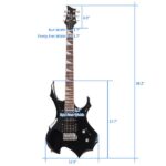 [Do Not Sell on Amazon] Flame Shaped Electric Guitar with 20W Electric Guitar Sound HSH Pickup Novice Guitar Audio Bag Strap Picks Shake Cable Wrench Tool Black - Image 18