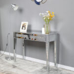 106*38*76cm Modern Mirror Two-Pump Computer Table Silver - Image 14