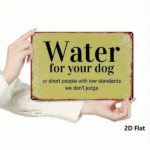 CIFbuy 1pc Funny Dog Drinking Reminder Metal Sign, Rustproof" UV Resistant Iron Wall Art, Durable Unframed 2D Flat Decor With Slogan Sign, RikTok, Sign, RikTok, t Self-pickup Logiopics