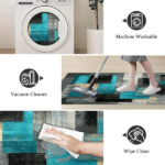 Three-piece kitchen rug set, non-slip and washable, abstract pattern kitchen hallway rug, soft and comfortable, suitable for sinks, floors, entrances, hallways and bathrooms. - Image 5