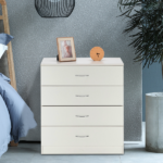 MDF Wood Simple 4-Drawer Dresser White - Image 17