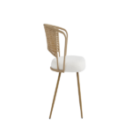 Wicker dining chairs - 2-piece set - Farmhouse soft cushioned cane back kitchen chair, sponge cushion, wing-back dining chair with metal legs, suitable for home and kitchen (dark brown) - Image 11