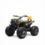 Yellow 12V Kids Electric ATV – Recharging Ride-on Quad with Realistic Headlights & Wide Traction Wheels - Image 2