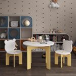 Kids Table and Chair Set, 3-Piece Toddler Table with 2 Chairs, Cute Bear-Back Chairs, Sturdy Wooden Activity Table Set for Kids, Playroom, Bedroom, Preschool - Image 15