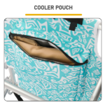 1 PCS Aluminum Beach Chair, 8.5 Inch Seat Height Teal Tribal Pattern, Adjustable Folding Chair with Headrest, Shoulder Strap, 2-in-1 Cup Holder Side Pocket, Back Cooler Bag, Integrated Oxford Fabric with Crossbar, 5 Positions Reclining Lounger, 63x109x84cm, Load Capacity 120KG - Image 13