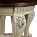 22'' Two Tone Round End Table,Solid Wood Sofa Side Table with Shelf,Living Room Corner Table Easy Assemble,Beige and Espresso Top - Image 8