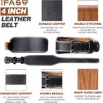 XL Size Weight Lifting Belt, Leather Weight Lifting Belt for Men and Women with 4 inch Padded Lumbar Support Belt for Weightlifting Deadlift, Cross Training, Power Lifting Workout & Squats Exercise - Image 5