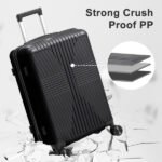 PP Trolley Case 20in 24in 28in 3PCS Suitcase Set Black - Image 23